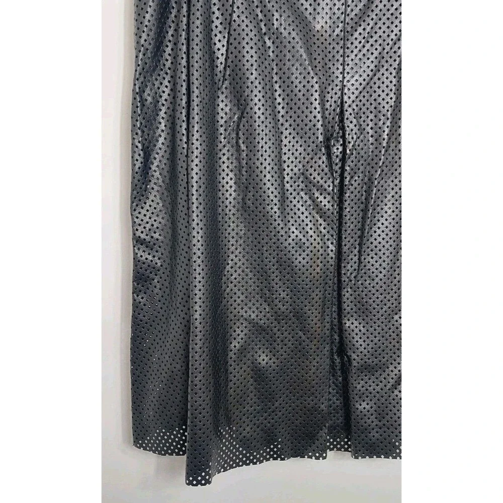 Calvin Klein Women's Size 8 Skirt Black Pleated Perforated Faux Leather